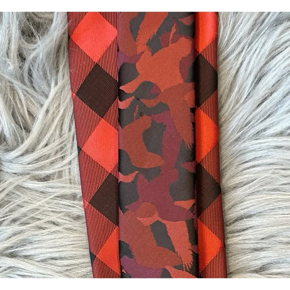 Duck Dynasty Tie Red Plaid Camouflage Duck Camo Polyester Necktie Televison Show